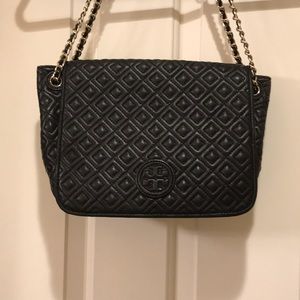 Tory Burch quilted black leather purse